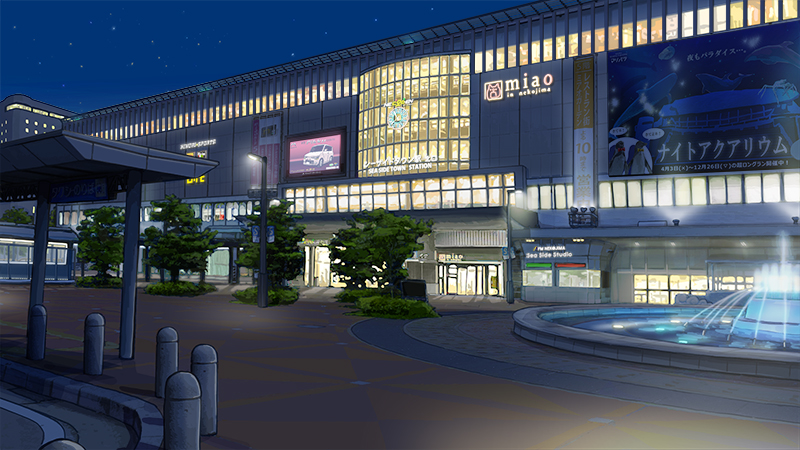 シーサイドタウン駅（夜）
