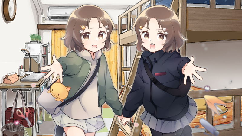 ふたりで一緒・夏朝自室