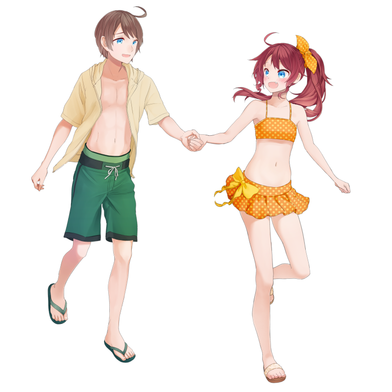 【プール】水着の兄妹