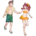 【プール】水着の兄妹