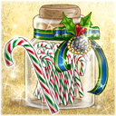 キャンディケインの瓶詰め