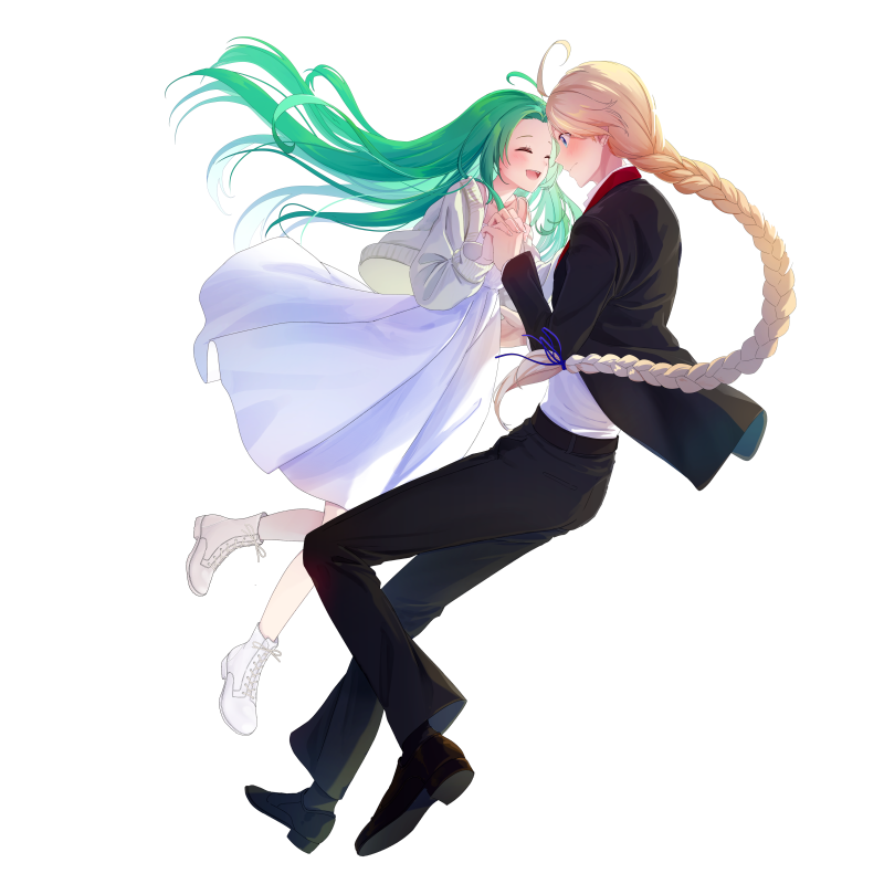 風になる２人全身