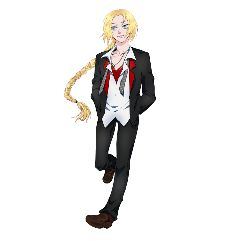 学生服で全身イラスト