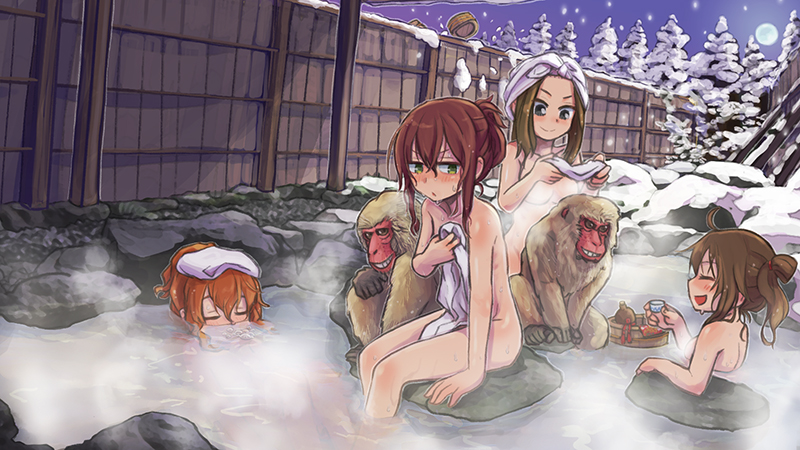 雪中の温泉露天風呂(女湯)