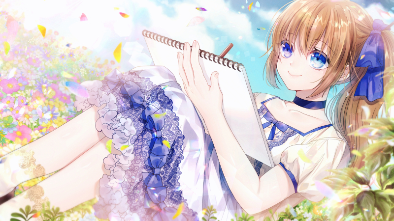 【花と緑】花畑で囲まれて