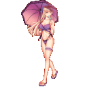 水着で優雅にアイス