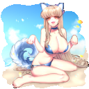 【モフモフ】水着のオオカミ