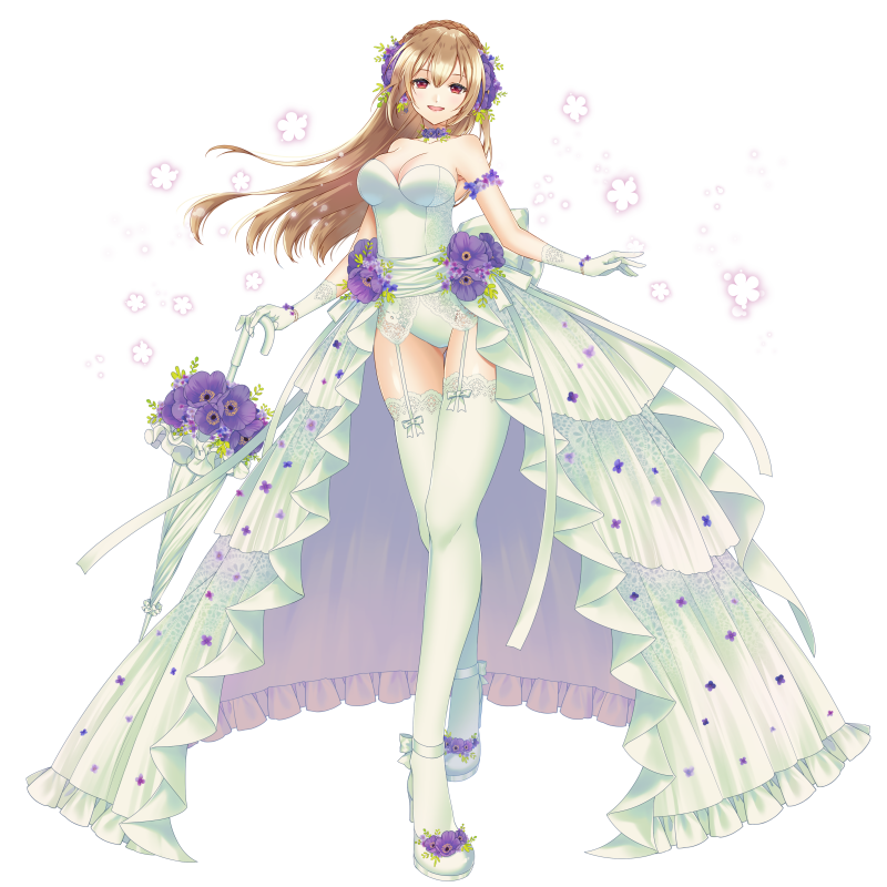 【花と緑】紫花のウェディングドレス