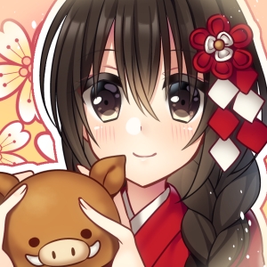 ＜拡大版＞お正月（猪）