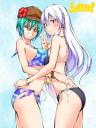 ２人で水着自慢