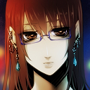 夜・独り・歩く街　（夜用アイコン）【眼鏡】