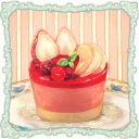 ベリームースと桃のケーキ