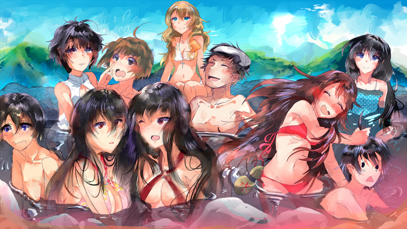 温泉水着イラスト