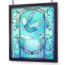 青い鳥のステンドグラス