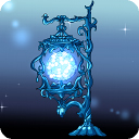 深い青色のランプ