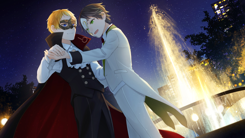 三寮祭、夜の噴水広場にて