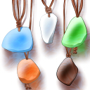 手作りシーグラスネックレス 