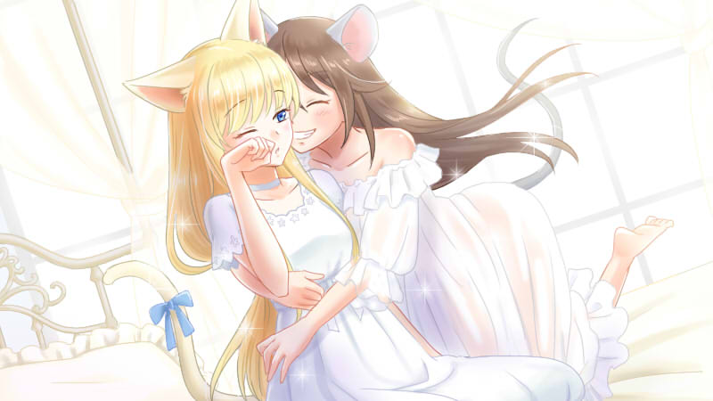 鼠に頬を奪われる猫【ねことなずみ】