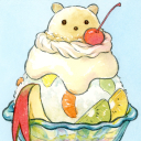 かき氷パフェ風　かき氷+フルーツ+アイスクリーム