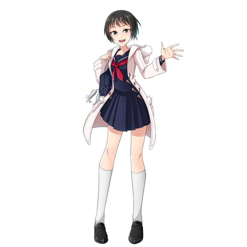 冬の登校風景（妹