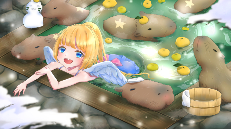 【ホッと】カピバラさんと温泉です