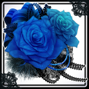 青薔薇のコサージュ