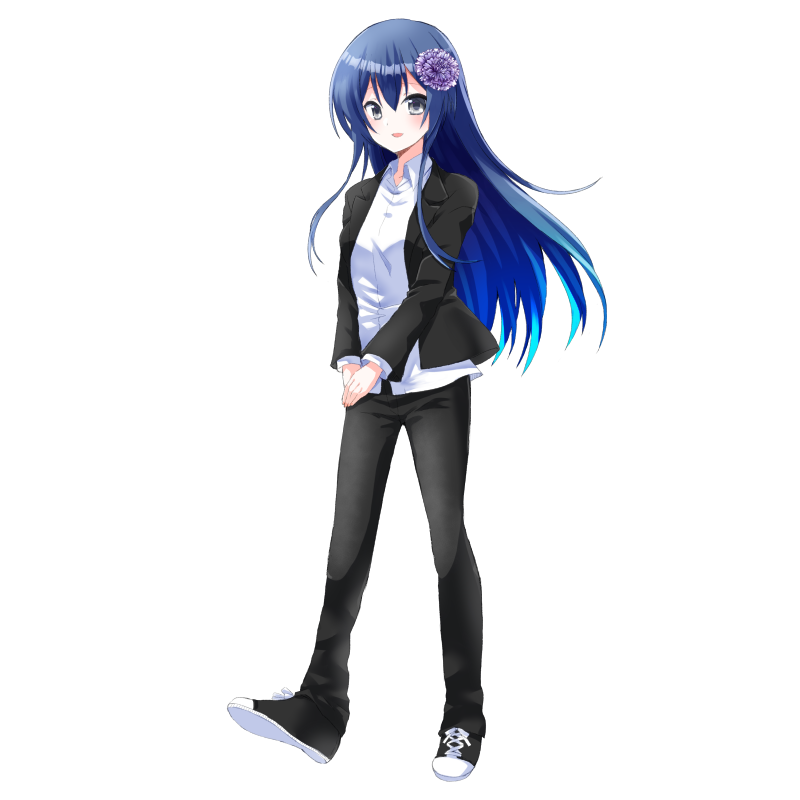 全身イラスト: 私服【花と緑】